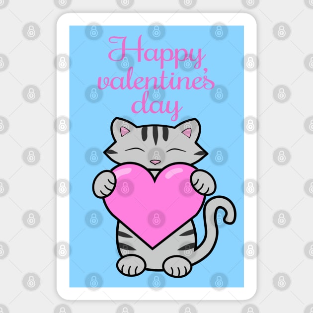 Valentines day cat Magnet by Purrfect